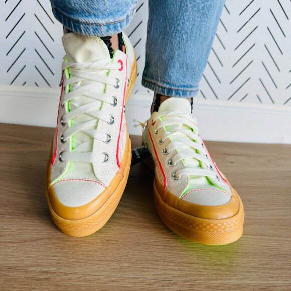 ⭐Converse Chuck 70 Retro Hoops Women's Shoes Sz 7.5 Sneakers Beige Green A10929C - Picture 4 of 12